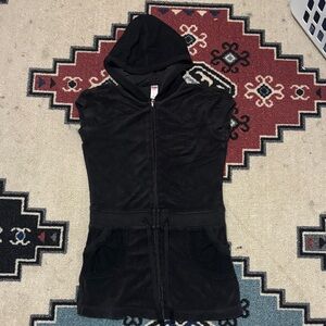 Justice Black Hooded Vest for Kids